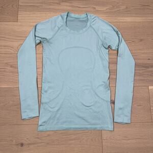 Lululemon Swiftly Tech LS *Silverescent 2.0 Size 6 Blue Glow BLGW 50187